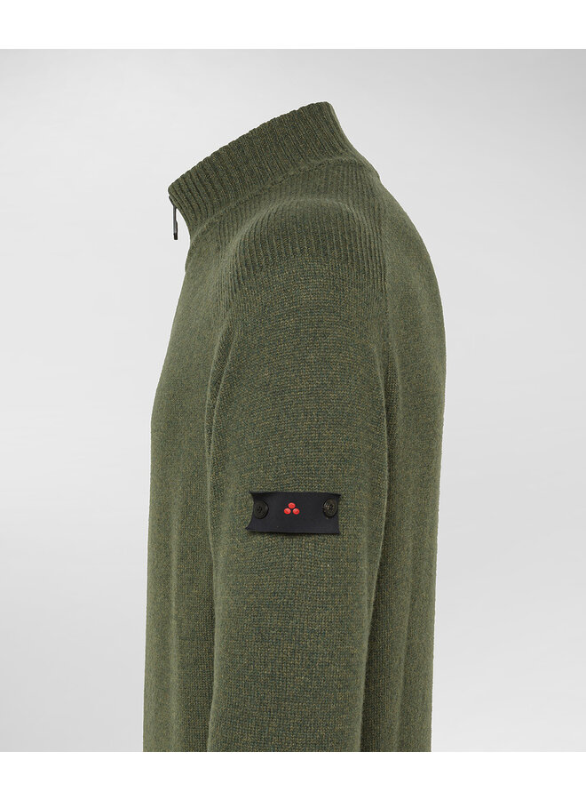 Peuterey Braille half zip wol pullover groen