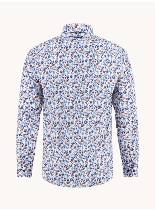 A Fish named Fred overhemd Fazant print blauw