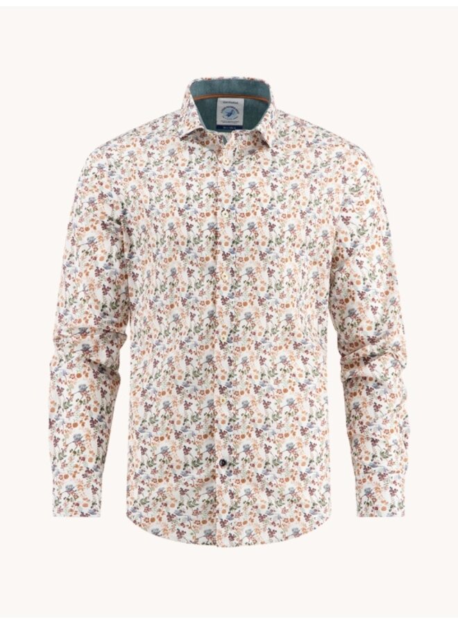 A Fish named Fred overhemd Fazant print beige