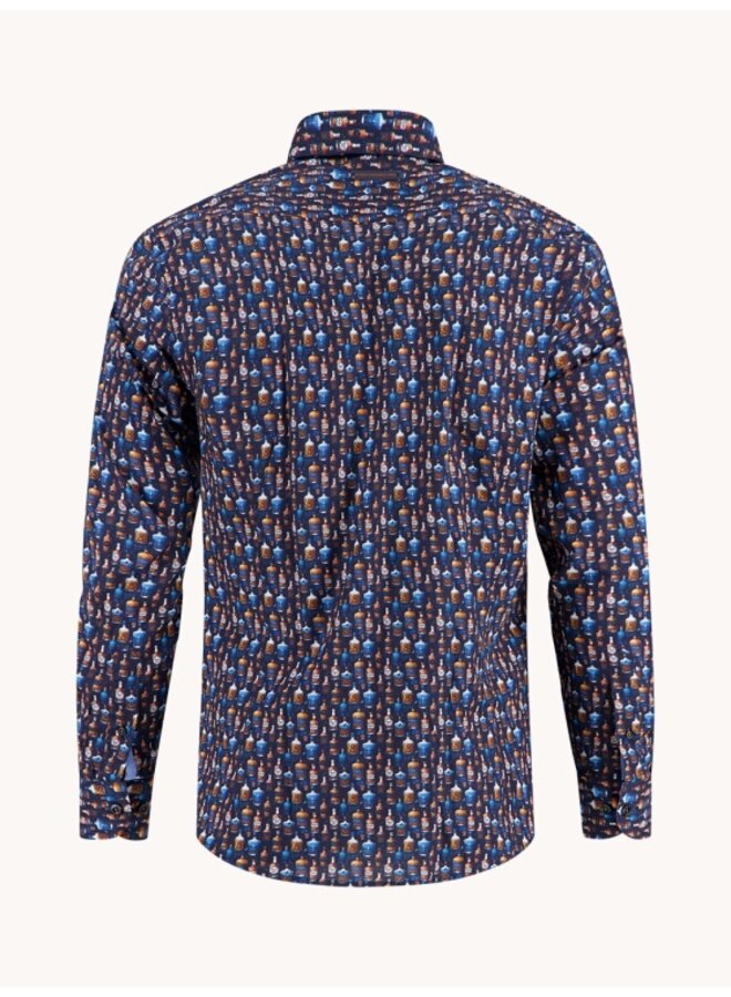 A Fish named Fred overhemd bottle row navy