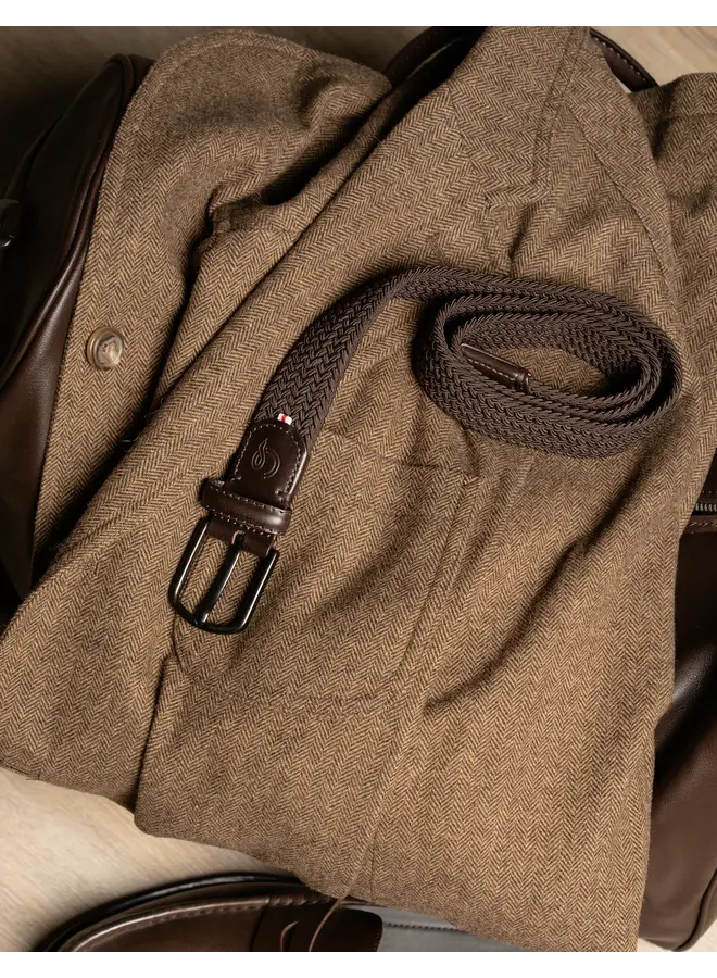 Boucle riem gevlochten Mayfair brown