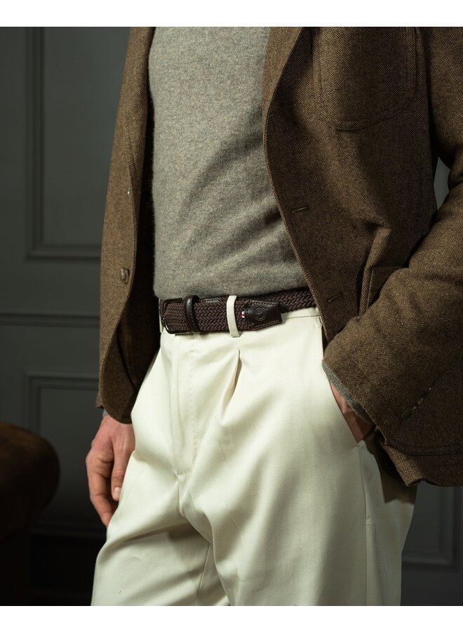 Boucle riem gevlochten Mayfair brown