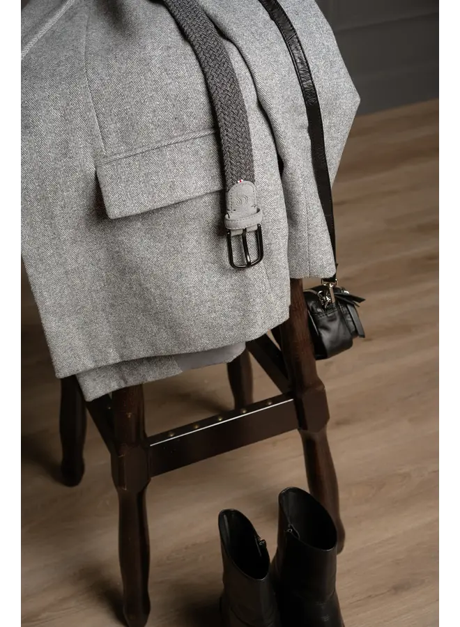 Boucle riem gevlochten wool effect Galloway suede