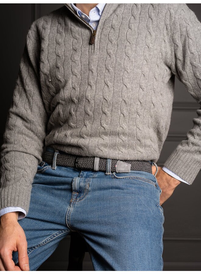 Boucle riem gevlochten wool effect Galloway suede