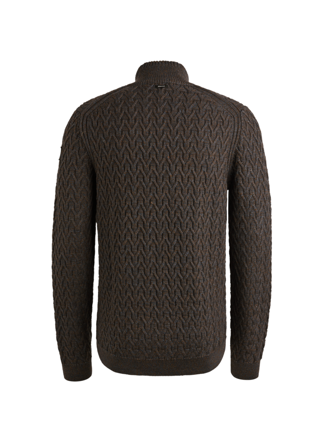 Vanguard pullover half zip kabel bruin