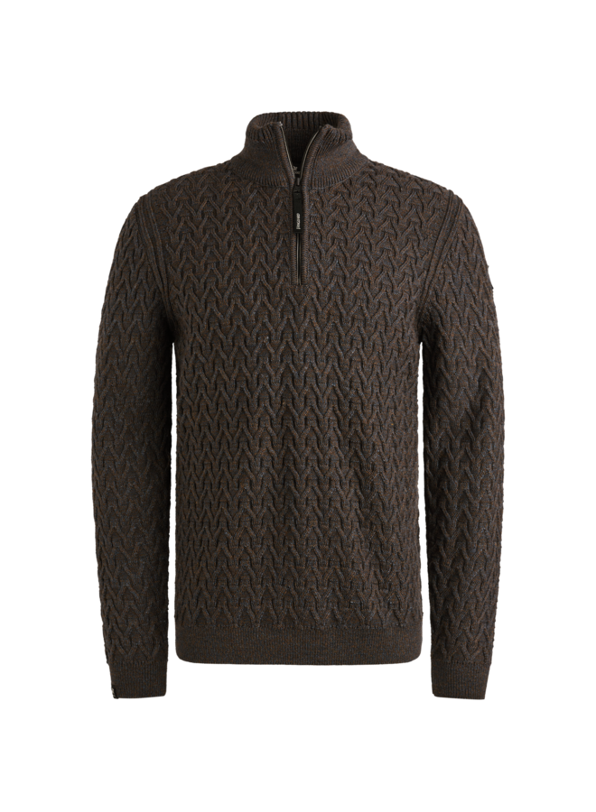 Vanguard half zip pullover kabel bruin