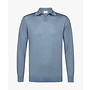 Profuomo open collar polo lange mouw licht blauw