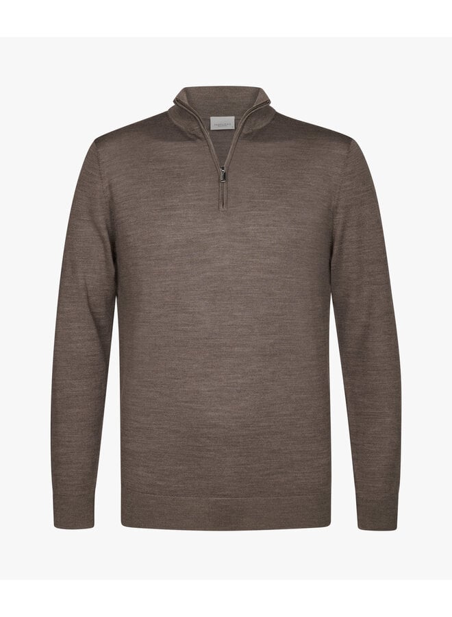 Profuomo pullover half zip wol jeans taupe