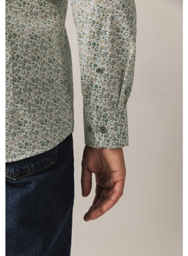 State of Art shirt lange mouw fancy print groen