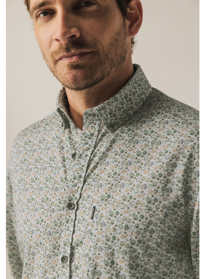 State of Art shirt lange mouw fancy print groen