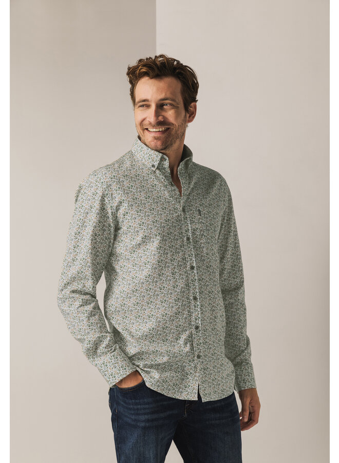 State of Art shirt lange mouw fancy print groen