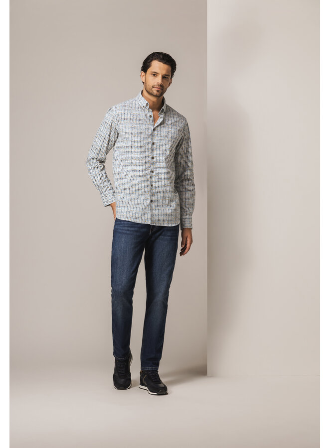 State of Art shirt met fancy print blauw/groen