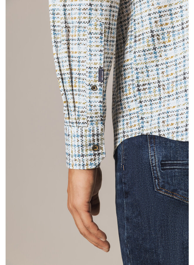 State of Art shirt met fancy print blauw/groen