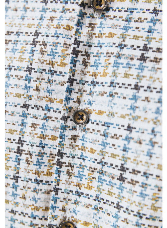 State of Art shirt met fancy print blauw/groen