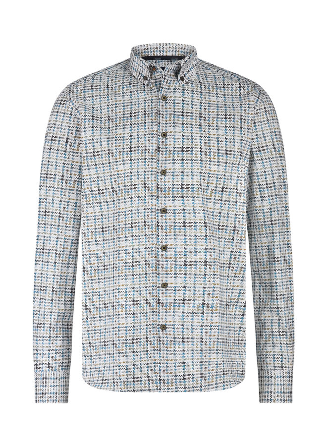 State of Art shirt met fancy print blauw/groen