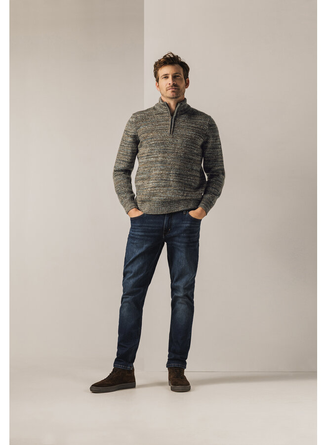 State of Art pullover met rits gemêleerd