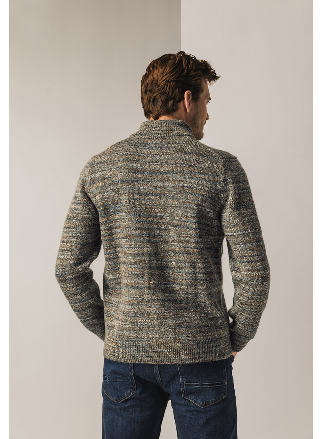 State of Art pullover met rits gemêleerd