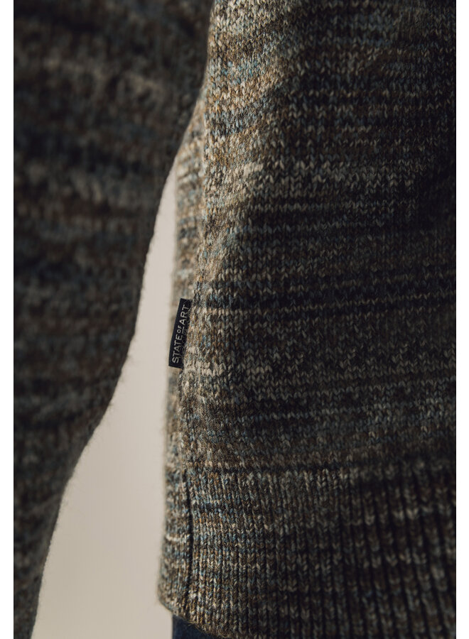 State of Art pullover met rits gemêleerd