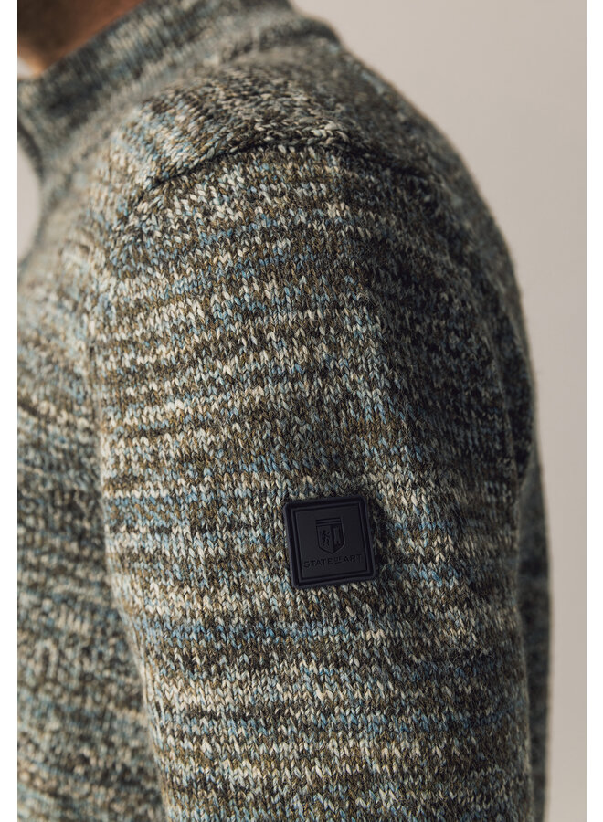 State of Art pullover met rits gemêleerd