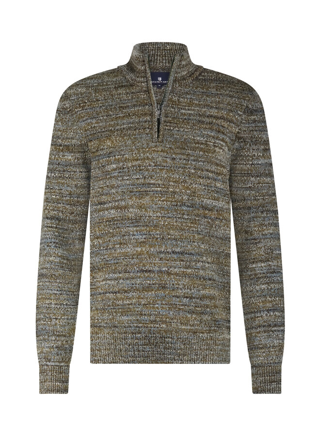 State of Art pullover met rits gemêleerd