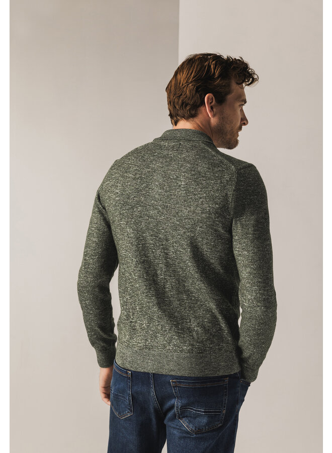 State of Art polo lange mouw gemêleerd groen