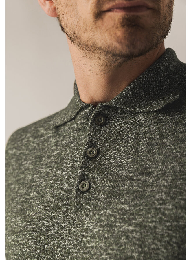 State of Art polo lange mouw gemêleerd groen