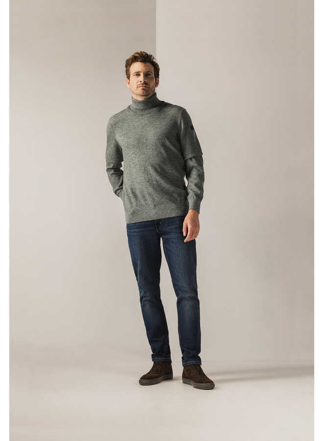 State of Art pullover met col gemêleerd