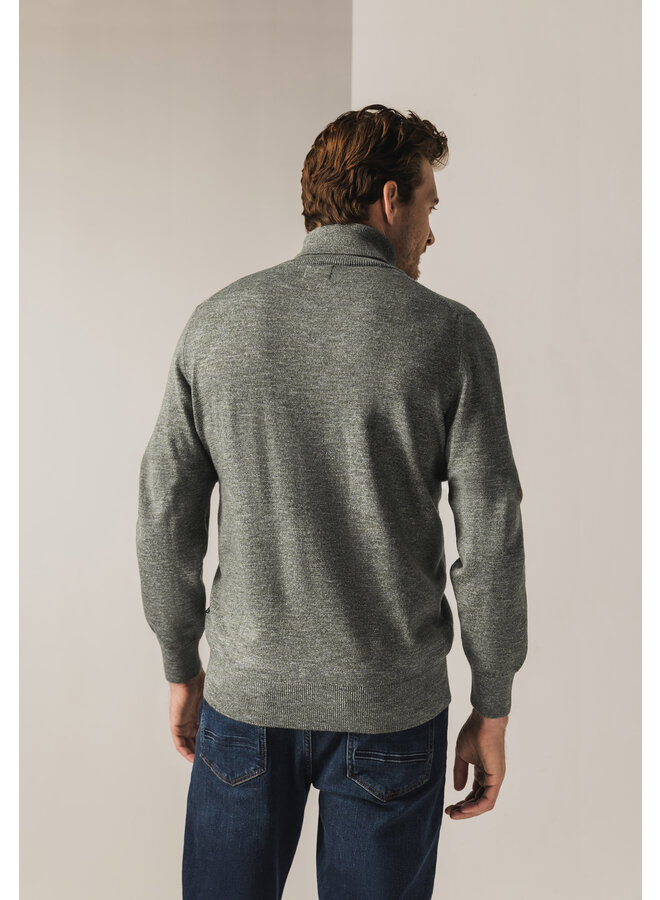 State of Art pullover met col gemêleerd