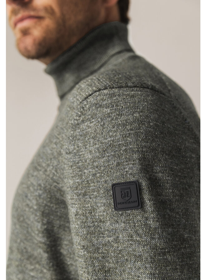 State of Art pullover met col gemêleerd