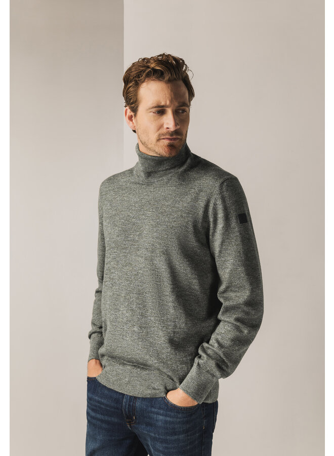 State of Art pullover met col gemêleerd