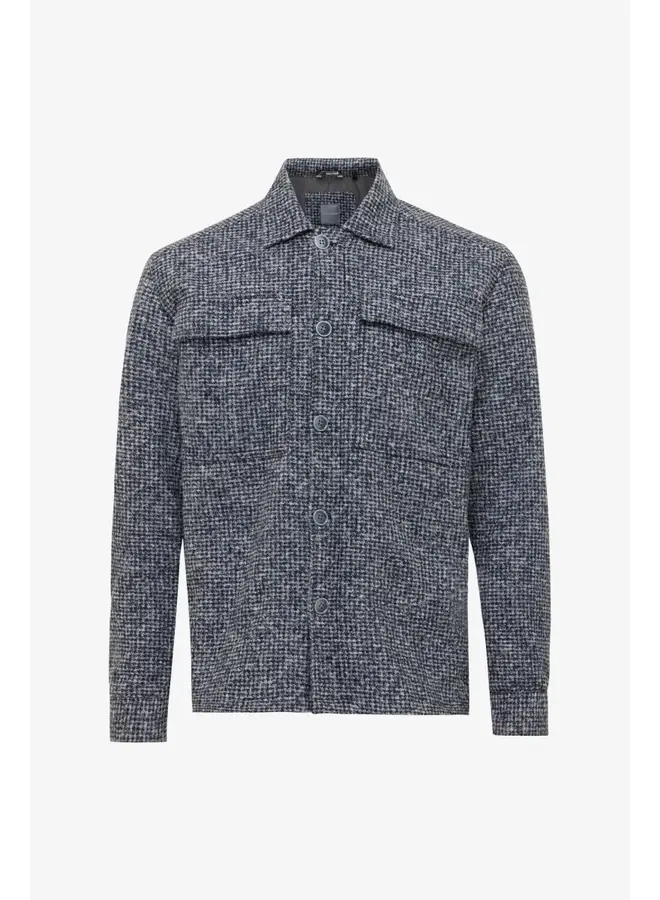 Gentiluomo overshirt ruit met rits blauw