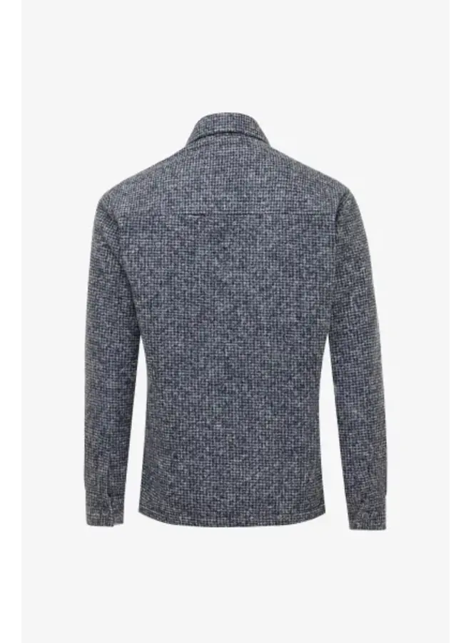 Gentiluomo overshirt ruit met rits blauw