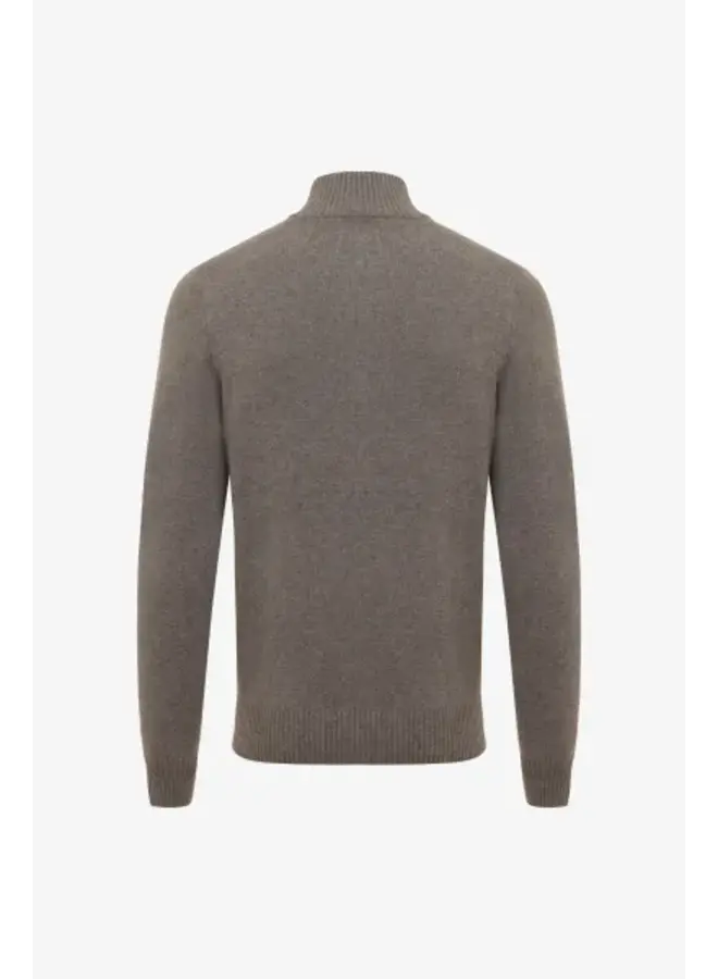 Gentiluomo pullover met schipperskraag taupe