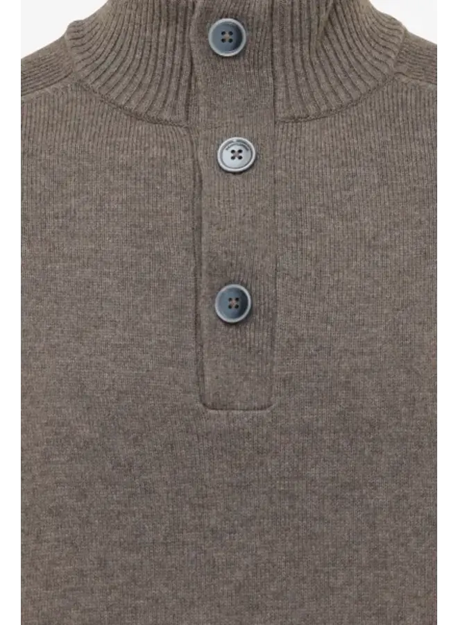 Gentiluomo pullover met schipperskraag taupe