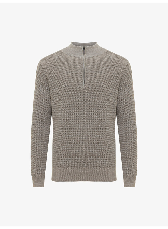 Gentiluomo pullover half zip taupe