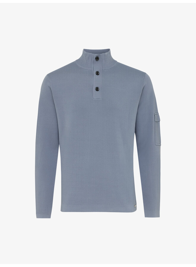 Gentiluomo cool dry half zip pullover jeansblauw