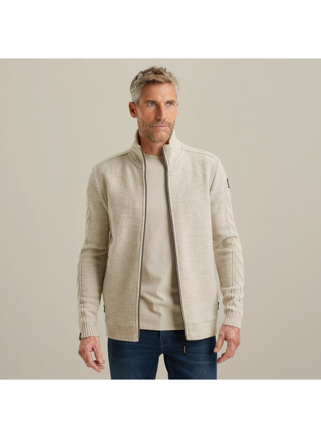 Vanguard vest wol met rits off-white