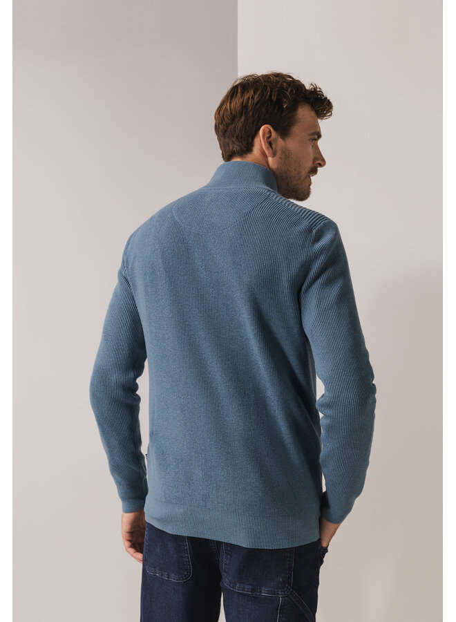 State of Art pullover half zip katoen licht blauw