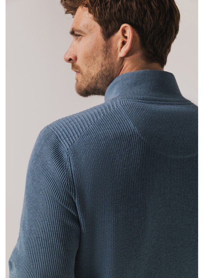 State of Art pullover half zip katoen licht blauw