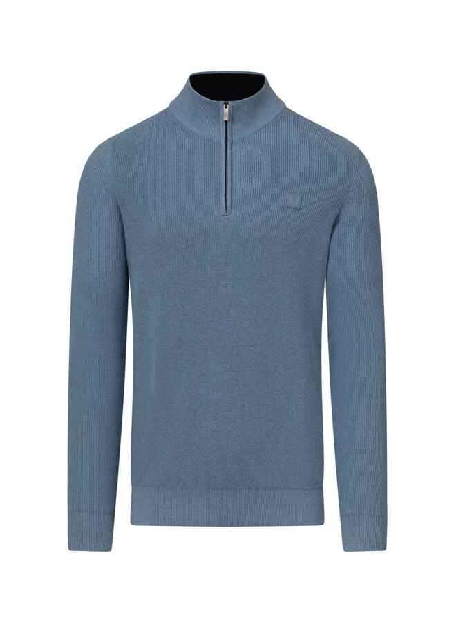 State of Art pullover half zip katoen licht blauw