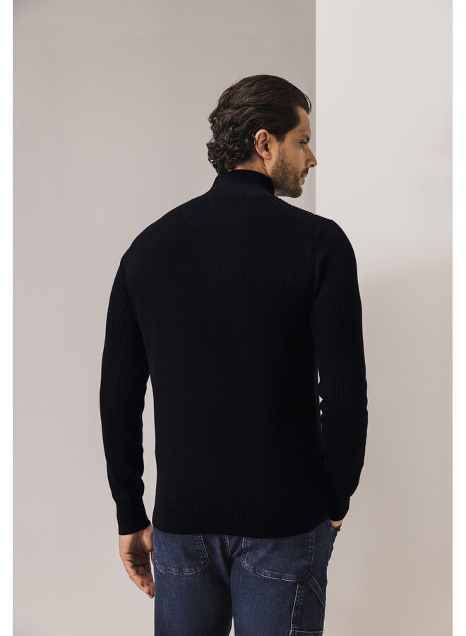 State of Art pullover half zip katoen navy