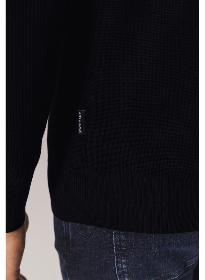 State of Art pullover half zip katoen navy