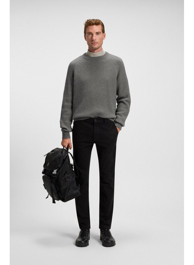 Hugo Boss relaxed fit pullover ronde hals grijs