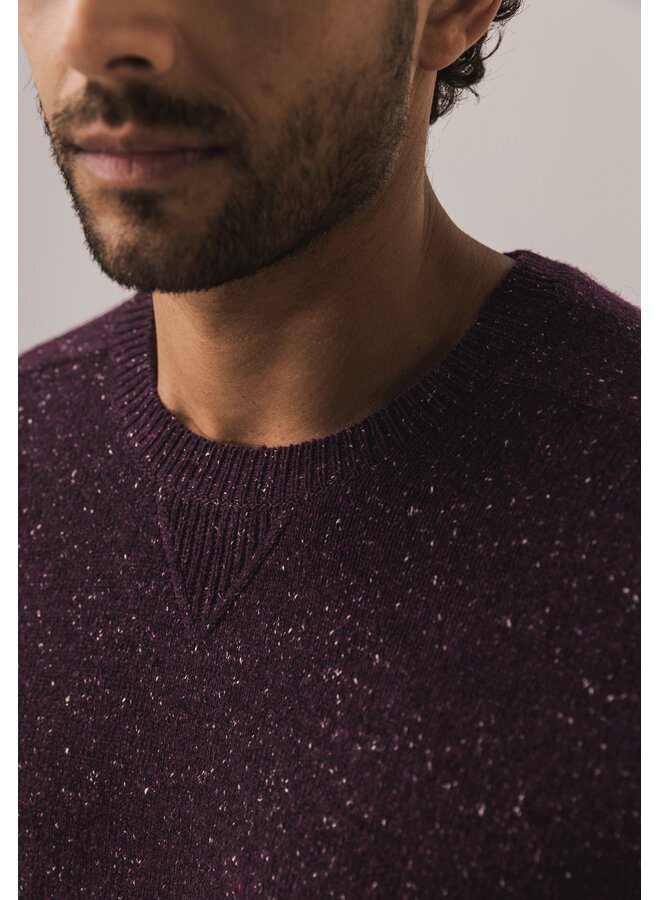 State of Art tweed pulllover ronde hals Burgundy