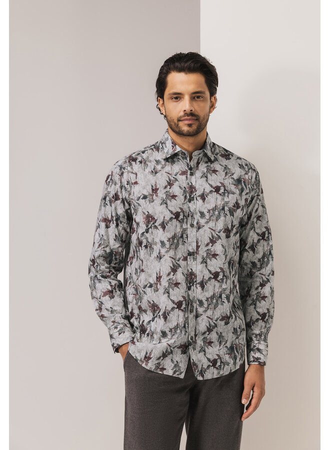 State of Art overhemd lange mouw fancy print Burgundy