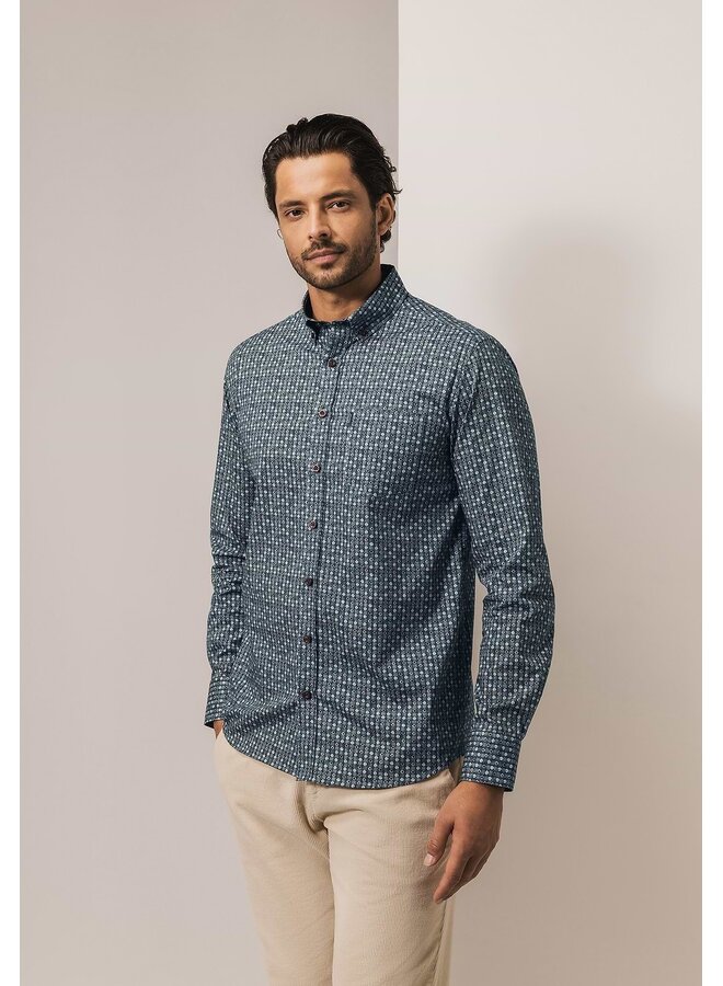 State of Art shirt lange mouw fancy print burgundy