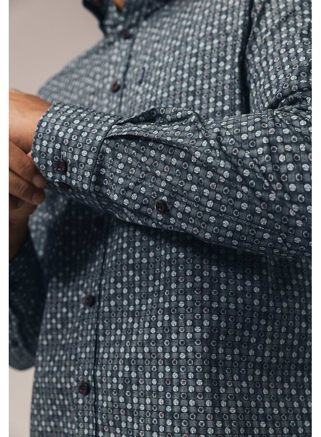 State of Art overhemd lange mouw print burgundy