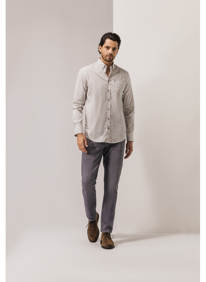 State of Art overhemd lange mouw print wit