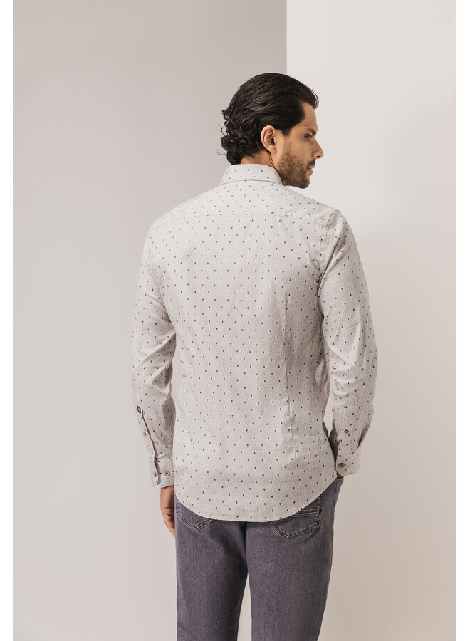 State of Art overhemd lange mouw print wit