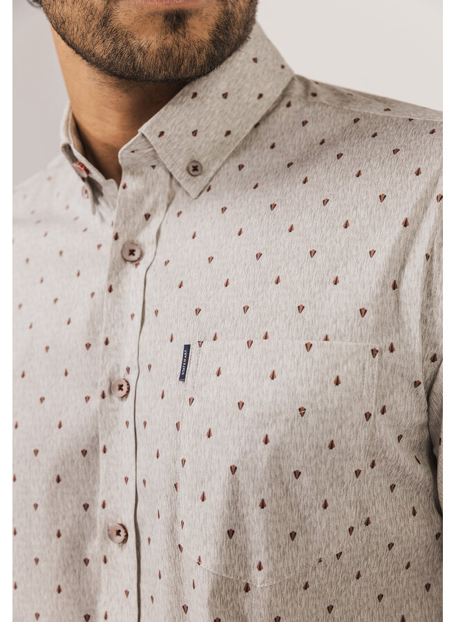 State of Art overhemd lange mouw print wit